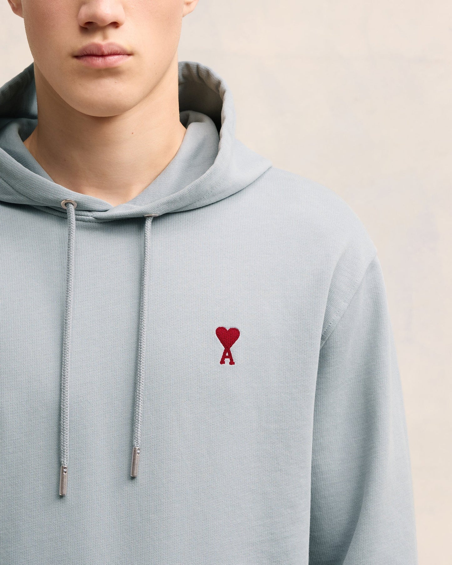 Ami de Coeur hoodie in loopback organic cotton fleece.