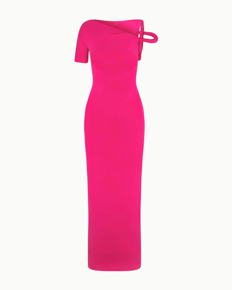 Sueded Stretch Twist Maxi Dress