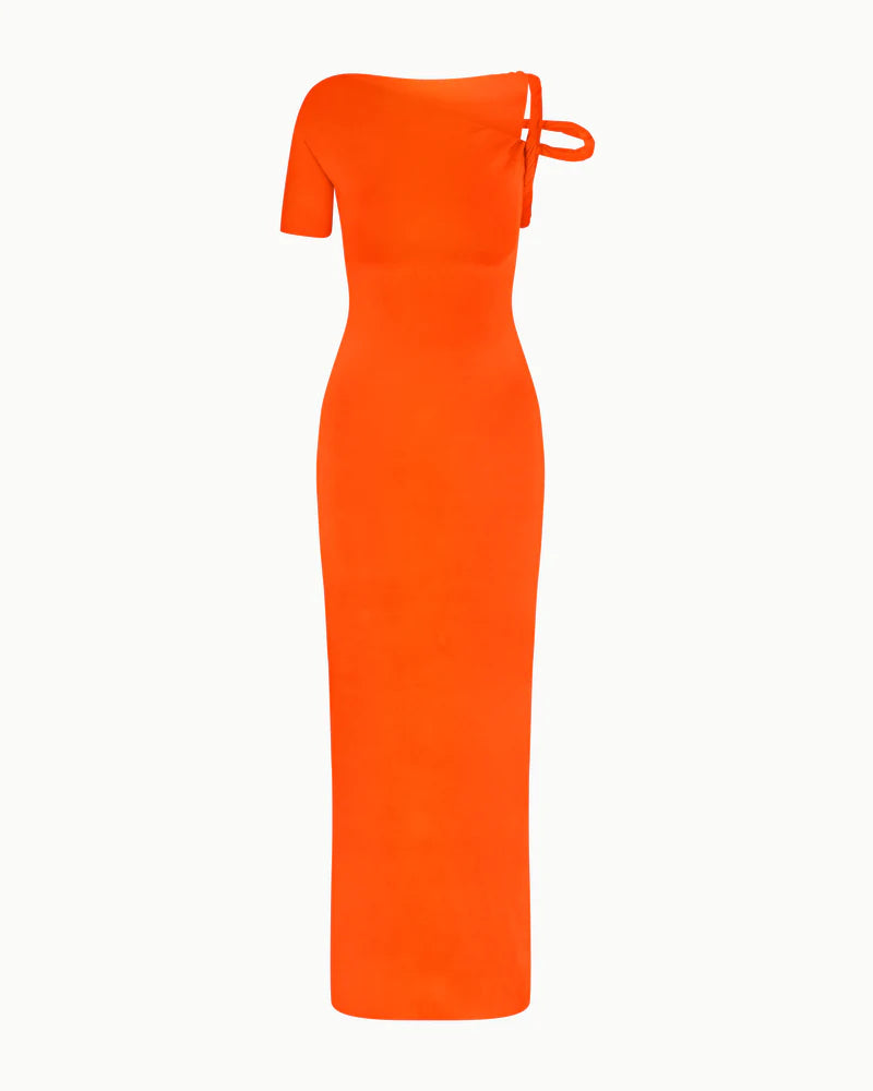 Sueded Stretch Twist Maxi Dress