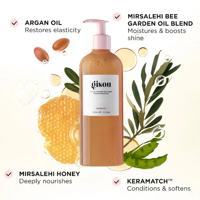 Gisou
Honey Infused Hair Wash Shampoo