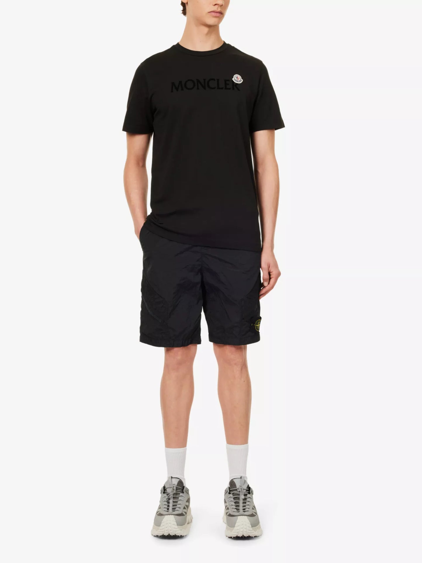 MONCLER
Logo-embroidered short-sleeve cotton-jersey T-shirt