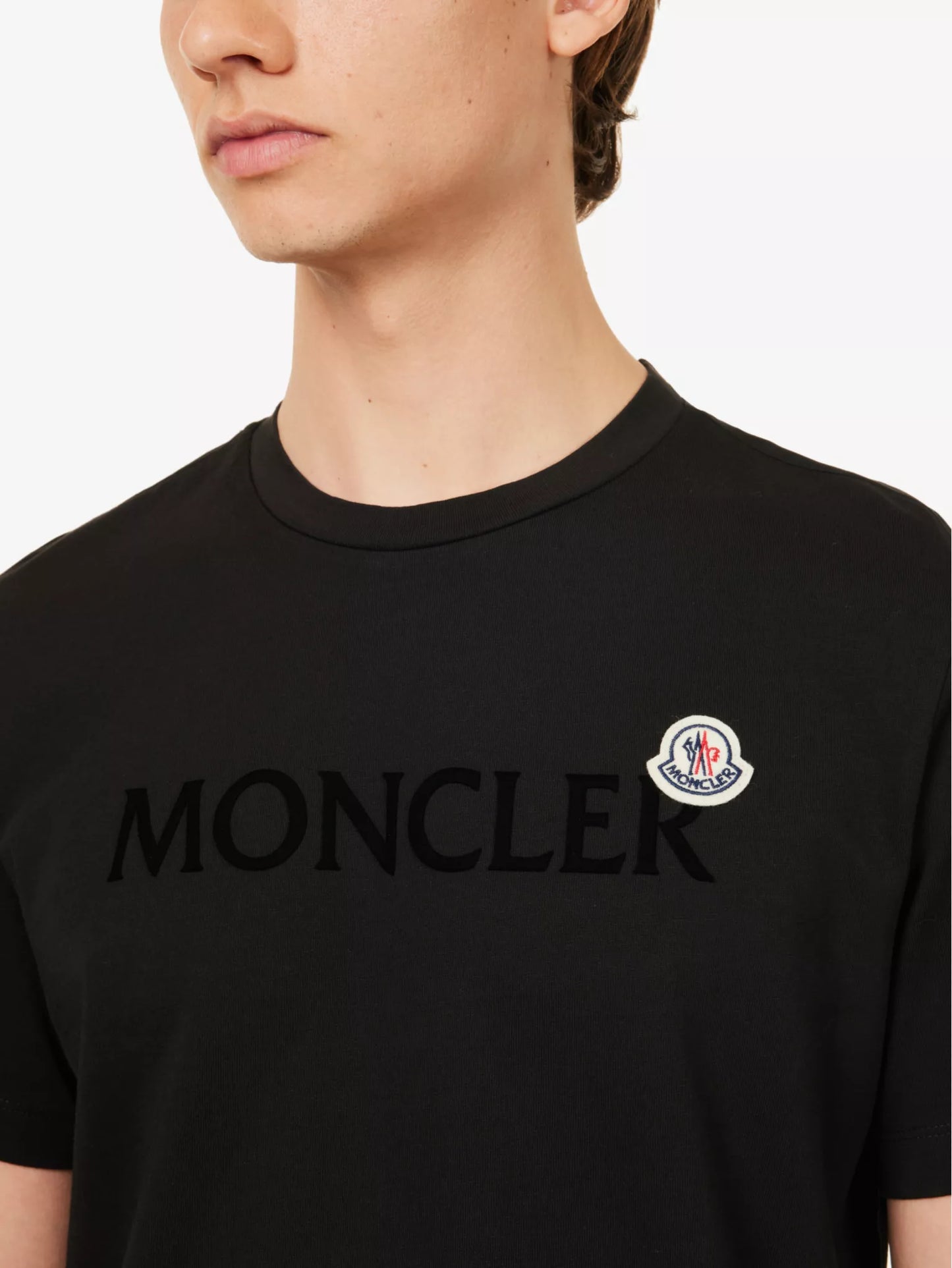 MONCLER
Logo-embroidered short-sleeve cotton-jersey T-shirt