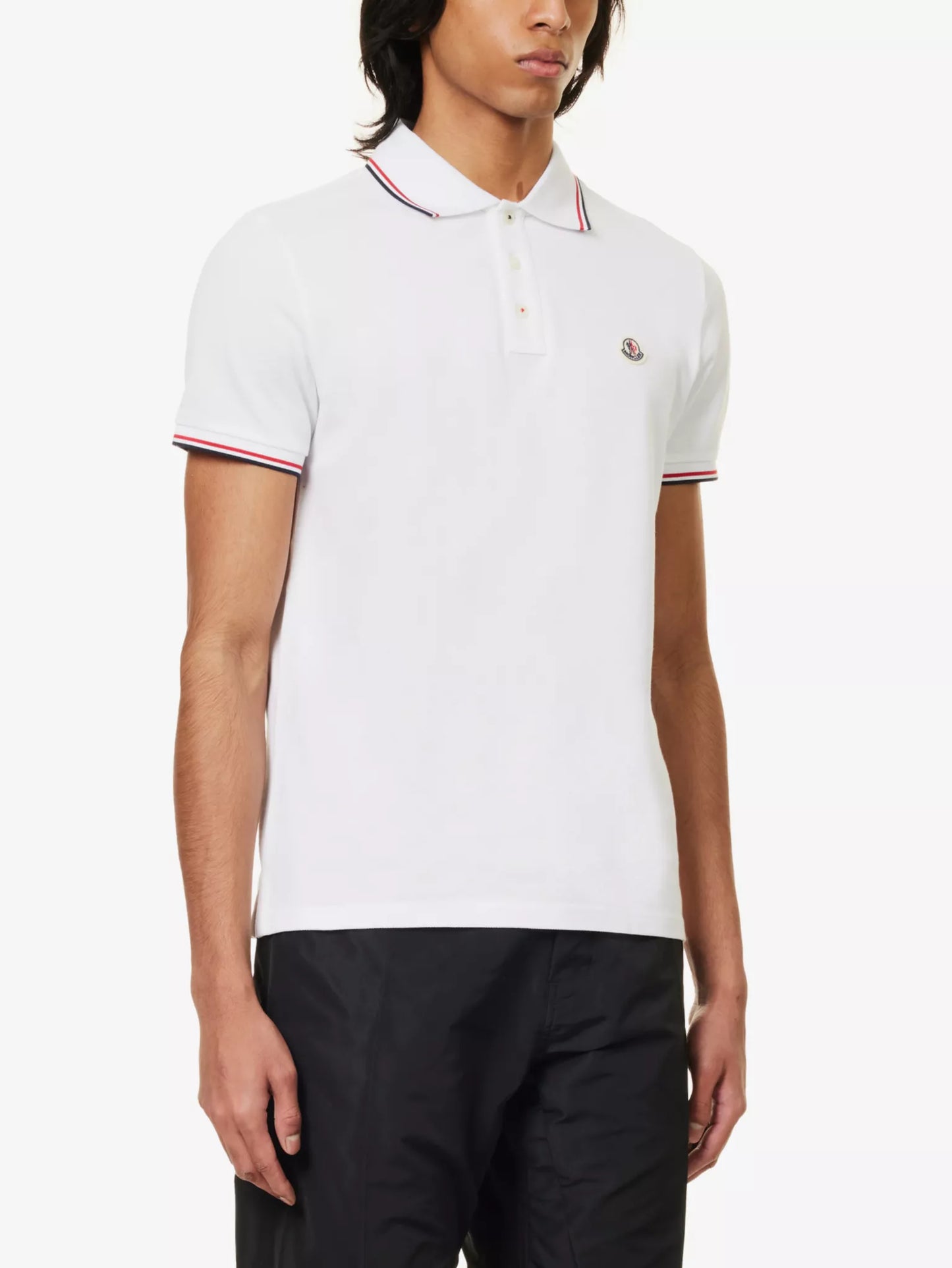 MONCLER
Brand-patch split-hem cotton-piqué polo shirt