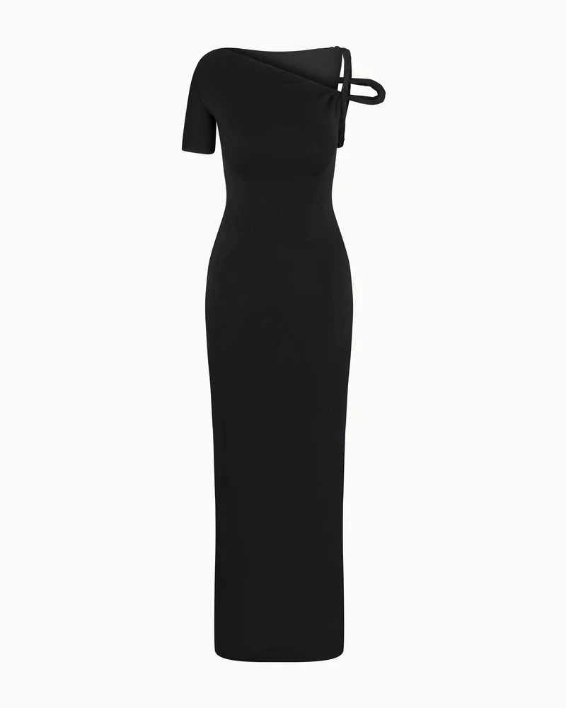 Sueded Stretch Twist Maxi Dress